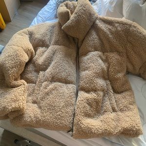 NWT free people teddy bear puffy coat